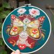 Madame Butterfly Kobieta Motyl green, haft w tamborku 20 cm