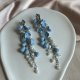 Kolczyki Niezapominajka kiść handmade polimerowa glina