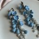 Kolczyki Niezapominajka kiść handmade polimerowa glina