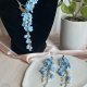 Kolczyki Niezapominajka kiść handmade polimerowa glina