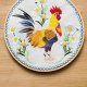 Kogut w stokrotkach - tło ecru, haft w tamborku 20 cm