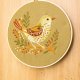 Ptaszek folk - haft w tamborku 20 cm