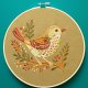 Ptaszek folk - haft w tamborku 20 cm