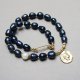 Pearls /navy blue/ perły naturalne vol. 8 /02.06.26/ - naszyjnik