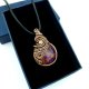 Wisiorek z fioletowym agatem wire wrapping