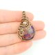 Wisiorek z fioletowym agatem wire wrapping