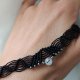 Choker dark boho - kwarc z tumalinem