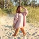 SWETER HANDMADE PUDROWY RÓŻ