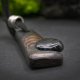 Wisiorek z karneolem "Wenge i turmalin" –  ręcznie rzeźbiony, biżuteria z drewna, z duszą natury; pirografia, Wood Pendant