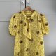Vintage 90s Żółta Bluzka Kokarda L Limonkowa Retro Puff Sleeves Retro