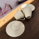 Heinrich Winterling Bavaria filiżanki ze spodkami Art Deco kremowa porcelana złocenia
