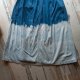 Jeansowa spódnica ombre S/M ręcznie wybielana 100% bawełna boho wysoki stan guziki