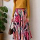Vintage musztardowy sweter z koronkowym kołnierzem | Dzianina retro boho
