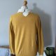 Vintage musztardowy sweter z koronkowym kołnierzem | Dzianina retro boho