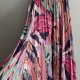 Plisowana spódnica midi kolorowy print tropical abstract art rozkloszowana L XL