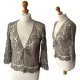 Vintage y2k crotchet bolero Boho ażurowa Narzutka bolerko Coquette