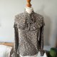 Bluzka Cottage vintage wzory retro boho wiązanie pod szyją falbanki M/L Cottage