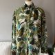 Koszula Biała w Zielone Liście i Kwiaty Reserved Tropikalna Jungle Safari Oversize 34