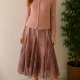 Sweter Rozpinany Ażurowy Coquette Vintage Avant Garde S/M Pudrowy róż kardigan