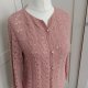 Sweter Rozpinany Ażurowy Coquette Vintage Avant Garde S/M Pudrowy róż kardigan