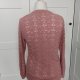Sweter Rozpinany Ażurowy Coquette Vintage Avant Garde S/M Pudrowy róż kardigan