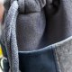 Szara patchworkowa listonoszka z kominem z weluru