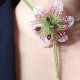 Różowo-pistacjowa lilia naszyjnik choker z koralików