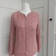 Sweter Rozpinany Ażurowy Coquette Vintage Avant Garde S/M Pudrowy róż kardigan