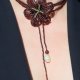 Brązowa lilia naszyjnik choker z koralików
