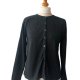 czarny kardigan z haftem Vintage sweter rozpinany basic