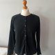 czarny kardigan z haftem Vintage sweter rozpinany basic