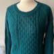 Vintage morski sweter cottage splot warkoczowy S 36