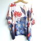 bluzka w kwiaty z jedwabiem plus size