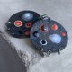 Kolczyki Dots - Ashy, with Black & Red Accent