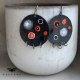 Kolczyki Dots - Ashy, with Black & Red Accent