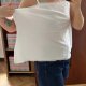 Biały bawełniany top z koronką Plus Size 6XL 7XL 8XL Avenue