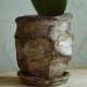 ŚLADY NATURY III_doniczka ceramiczna_brązy z nutką zieleni