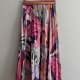 Plisowana spódnica midi kolorowy print tropical abstract art rozkloszowana L XL