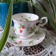 Filiżanka ze spodkiem St James Bone China poziomki truskawki