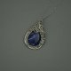 Wisior niebieski sodalit wire wrapping stal chirurgiczna wisiorek