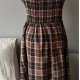 Sukienka gorsetowa styl Vintage Długa suknia w kratkę Cottage
