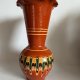 Wazon ceramiczny PRL ręcznie zdobiony 20 cm | folk vintage retro Cottage