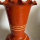 Wazon ceramiczny PRL ręcznie zdobiony 20 cm | folk vintage retro Cottage