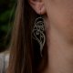 Długie kolczyki czarny agat, wire wrapping, stal chirurgiczna