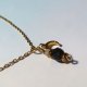 Naszyjnik z czarnym turmalinem i cytrynem Pozłacany Amulet Ochronny Lunula Księżyc