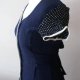 Sukienka Maxi Vintage 80s Granatowa Grochy Italy Retro M