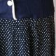 Sukienka Maxi Vintage 80s Granatowa Grochy Italy Retro M