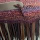 kamizelka wełniana z frędzlami i detalami z naturalnej skóry  BOHO  ,