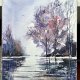 Cisza odpoczynku Oryginalna akwarela na płótnie 24x30cm