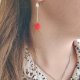 Asymetryczne kolczyki z malinami — mismatched | Listuszek i łańcuszek | Ręcznie robione | Hipoalergiczne | Biżuteria handmade Polska